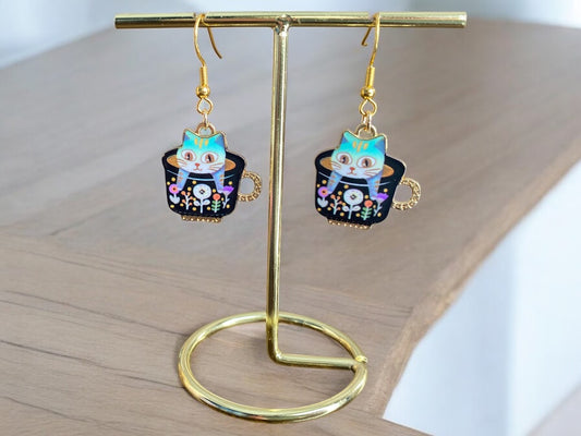 Kitten in a Cup Earrings