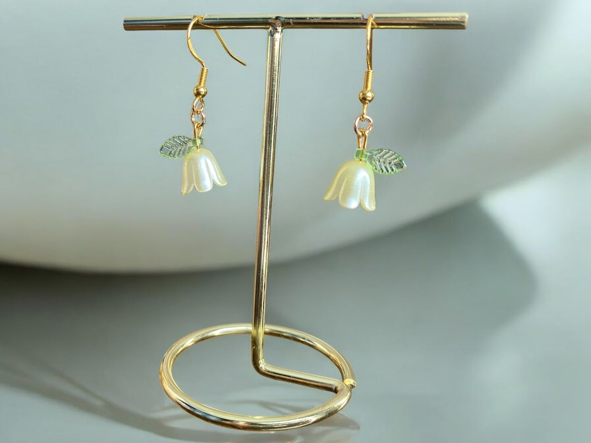 Yellow Floral Drop Earrings