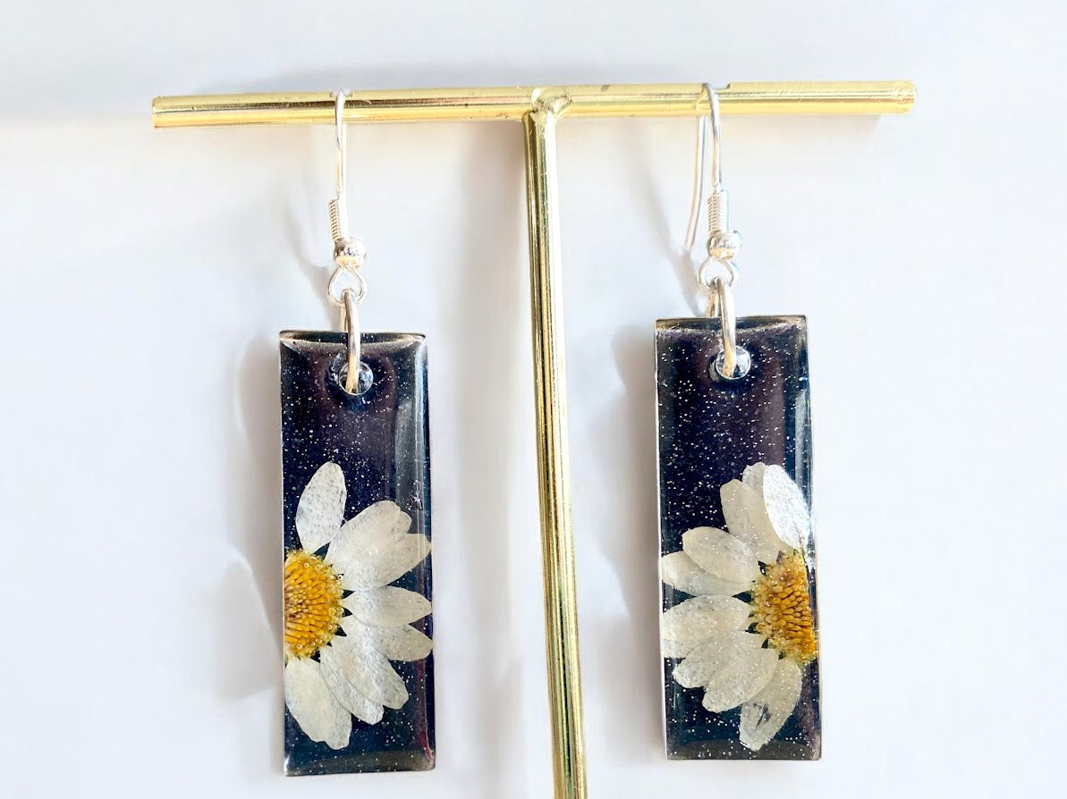 Dark Daisy Earrings