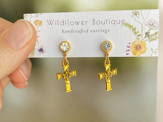 Faith in Gold Earrings