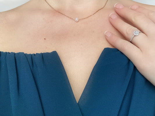 Freshwater Pearl Necklace (rose gold)