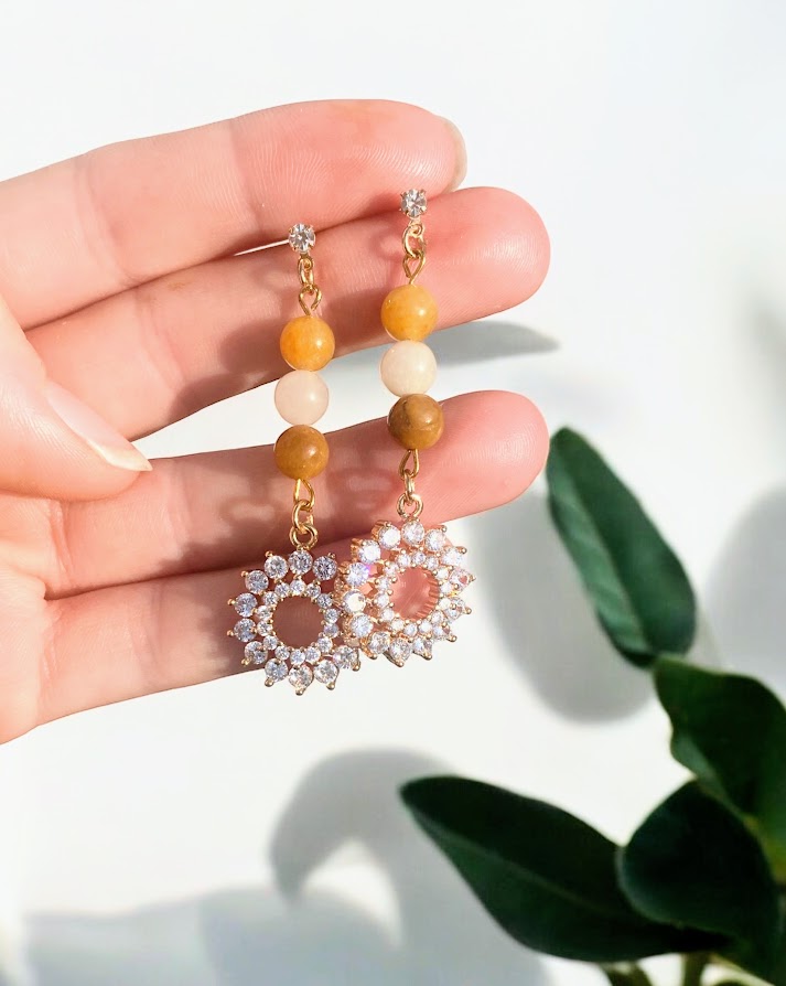 Golden Amber Shine Earrings