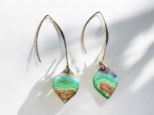 Golden Lagoon Agate Earrings